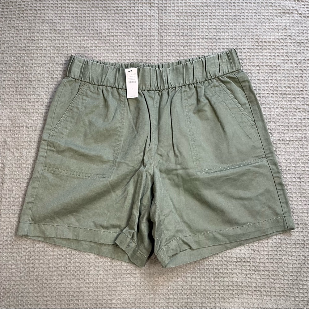New Talbots Linen Blend Twill Shorts Small Women’s Pull On Olive Green